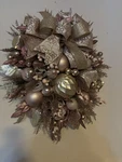Elegant Gold & Pink Christmas Holiday Wreath. Fixed Price $150.00.
