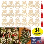 24PCS Christmas Wooden Hollow Ornaments Tree Hanging Tags Crafts Pendant Decor. Fixed Price $8.18.