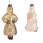 Mercury Glass Lady Ornament Set 2 Christmas Creative Co-op 3-4" Dancer Retro. Fixed Price $10.74.