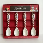 Williams Sonoma Nordic Elf Ceramic Spoons Set Of 4 Box Snowman 6.25 Christmas. Fixed Price $12.00.