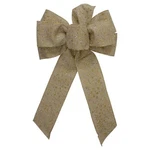 Northlight 14 X 9 Burlap Gold Glitter Polka Dots 6 Loop Christmas Bow Decoration. Fixed Price $17.49.