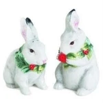 Fitz & Floyd Town Country Christmas Salt Pepper Bunnies Rabbits. Fixed Price $23.99.