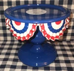 All New Patriotic Bunting Pedestal 3-WICK Candle Holder Bath & Body Works. Fixed Price $60.00.