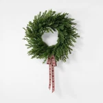 Threshold Designed With Studio Mcgee 26" Fresh Cut Pine Christmas Wreath. Fixed Price $35.00.