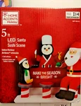 Christmas Gemmy 5 Ft Sushi Santa And Penguins Holiday Inflatable Nib. Fixed Price $150.00.