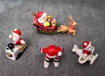 Vintage Ceramic Santas Christmas Ornaments Airplane Skis Train Sleigh Taiwan Vgc. Fixed Price $14.97.