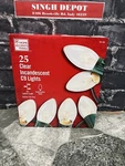 New Home Accents Holiday 25 Clear White Incandescent C9 Lights Christmas. Fixed Price $15.00.
