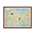 Old Map Of Kodiak Island, 1948 - Vintage Al. Fixed Price $89.99.