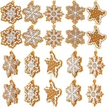 20 Pcs Christmas Gingerbread Snowflake Ornaments Mini Tree Hanging Decoration.... Fixed Price $16.33.