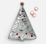 Lenox Holiday Tree Tray Joy Candy Dish Silver Sentiments Season Christmas New. Fixed Price $13.48.