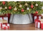 Home Accents Holiday 26" Galvanized Metal Christmas Tree Collar/skirt. Fixed Price $39.99.