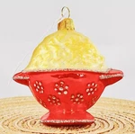Penne Pasta In Red Colander Glass Ornament Food Christmas Hand Made Rare New. Fixed Price $15.97.