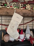 Pottery Barn Personalized Alan Christmas Stocking Hand Beaded Winter White. Fixed Price $39.99.