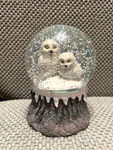 Kcare 2 Snowy Owls Musical Globe/music Box - We Wish You Merry Christmas. Fixed Price $24.00.