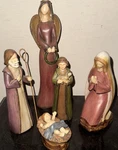 Tii Collections Resin Nativity (4) Piece Set Christmas + Angel With Wreath. Fixed Price $15.00.