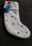 Wondershop Target Christmas Stocking White Fur Fleece Blue Stars Snowflakes Nwt. Fixed Price $8.99.