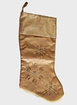 Vintage Christmas Stocking Snowflake Gold Embellished & Beaded Prima Creations. Fixed Price $19.79.