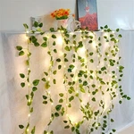Flower Green Leaf String Lights Artificial Vine Fairy Battery Powered Ch. Fixed Price $12.90.