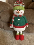Christmas Snowman Telescopic Knitted Decor With Hat And Scarf For Home. Fixed Price $31.00.