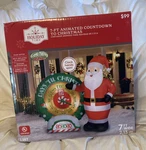 Holiday Time 7 Ft Animated Countdown To Christmas Inflatable Clock Spins New. Fixed Price $109.99.