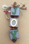 Holiday Time Wood Blocks Christmas Ornament - New. Fixed Price $12.00.