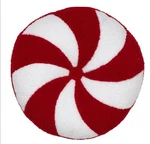 Brentwood Christmas Holiday Peppermint Swirls Candy Round Pillow Red & White New. Fixed Price $29.99.