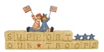 Support Our Troops With Boy & Girl, Flags-new Resin Block Blossom BUCKET#2907. Fixed Price $15.99.