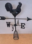 Farm Country Red Shed Rooster Chicken Weathervane Tree Topper Black Metal. Fixed Price $31.99.
