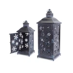Melrose 2 Distressed Versatile Snowflake Or Glass Christmas Candle Lanterns. Fixed Price $138.49.