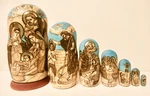 Alkota Russian Genuine Wooden Collectible Bible Scenes, 8.2"H, Limited, Burning. Fixed Price $245.00.