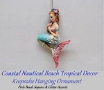 Bejeweled Mermaid Coastal Nautical Beach Tropical Decor Keepsake Xmas Ornament. Fixed Price $16.99.