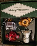 Rare Williams Sonoma Kitchen Classics Set 4 Mercury Glass Ornaments New In Box. Fixed Price $45.00.