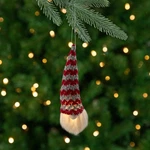 Northlight 8-INCH Lighted Red And Gray Knit Gnome Head Christmas Ornament. Fixed Price $13.49.
