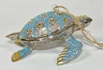 Pottery Barn Sparkly Glass Beaded Glitter Sea Turtle Christmas Ornament Ocean. Fixed Price $19.99.