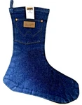Wrangler Dark Denim Jeans Cowboy Boot Christmas Stocking Western 18" New. Fixed Price $19.79.