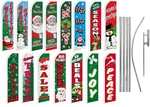 Christmas Swooper Feather Flutter Pole Kit Xmas Flags. Fixed Price $72.95.