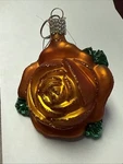 Old World Christmas Orange Rose Flower Glass Tree Ornament. Fixed Price $16.99.