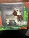 Sandicast Gray Schnauzer Dog Figurine Hand Painted Animal Christmas Ornament Nib. Fixed Price $10.99.