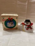 Russ Berrie Christmas Frosty Friends Snowman Porcelain Napkin Holder #5022 Vtg.. Fixed Price $10.95.