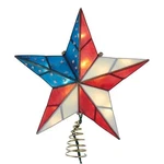 Kurt Adler 10-LIGHT Led Capiz American Flag Inspired Star Tree Topper, 9.8. Fixed Price $30.21.