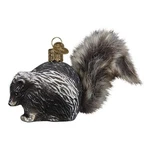 Old World Christmas Vintage Skunk Glass Blown Ornament For 4.25 X 3, Black. Fixed Price $27.99.