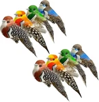 8PCS Artificial Birds Clip On Fake Ornaments With Feathers For Christmas Tr. Fixed Price $14.76.