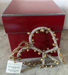 Pottery Barn Jingle Bell Heart Peace Sign Shape Ornament New Box. Fixed Price $33.65.