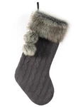 E-firstfeeling Cable Knit Christmas Stockings With Faux Fur Cuff Large Gray. Fixed Price $24.99.