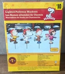 Peanuts Lighted Pathway Markers, 4 - 8" Characters, Stakes Included, Open Box. Fixed Price $21.99.