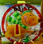Reindeer Fused Glass Platter Large 13" Christmas Tray Cookies Holiday Treats Box. Fixed Price $29.99.