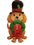 4FT Christmas Inflatable Dog With Wreath Lights Outdoor Yard Decor Holiday. Fixed Price $29.99.