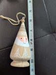 Midwest Christmas 5"ORNAMENT Brown Santa Cone In Wood Leather. Fixed Price $7.00.