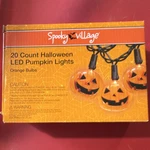 Spooky Village 20 Led Pumpkin String Lights Halloween Indoor Outdoor Orange. Fixed Price $20.00.