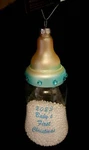 2023 Glass Baby's 1ST Christmas Boy Ornament Bottle Blue Nwt. Fixed Price $32.91.